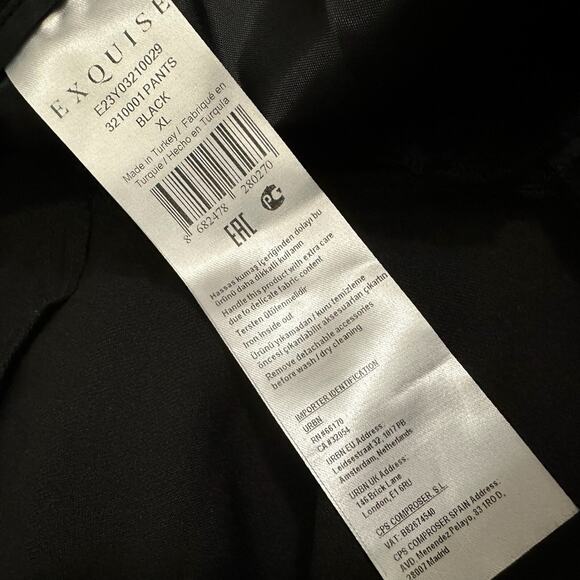 ANTHROPOLOGIE EXQUISE Trouser Pants Black HR Straight Leg Preppy NWT - Picture 10 of 16